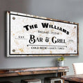 Bar and Grill Sign VIII by Tailored Canvases