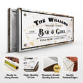 Bar and Grill Sign VIII by Tailored Canvases