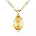 BARZEL 18K Gold Plated Jesus Child Pendant With Marina Necklace by DailySale