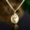 BARZEL 18K Gold Plated Jesus Child Pendant With Marina Necklace by DailySale