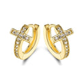 Barzel Crystal Cross Earrings Made with 18K Gold Plating and Swarovski Crystals by DailySale