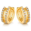 Barzel Double Encrusted Greek Key Hoop Earrings in Swarovski Crystal