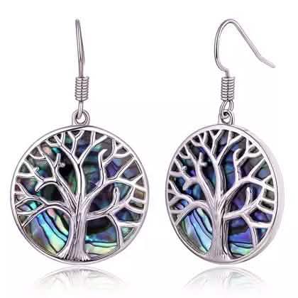 BARZEL Tree Of Life Drop Earrings with Abalone Pearl by DailySale