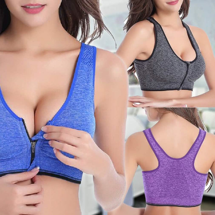 3-Pack : Incredible Endurance Front-Zip Sports Bra by DailySale