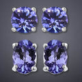 Genuine Tanzanite Round or Oval Shaped Studs by DailySale