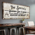Basement Bar And Lounge Sign X by Tailored Canvases