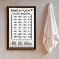 Bathroom Word Search Sign by Tailored Canvases