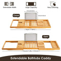 Bathtub Caddy Tray Crafted Bamboo by DailySale