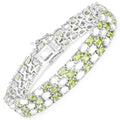 19.73 Carat Genuine Opal and Peridot .925 Sterling Silver Bracelet by Bids.com