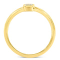 14K Yellow Gold Plated .925 Sterling Silver 1/20 Carat Diamond Square Cushion-Shaped Miracle Set Petite Fashion Promise Ring (J-K Color, I1-I2 Clarity) - Size 6 by Bids.com