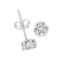 .925 Sterling Silver 1/10 cttw Prong Set Round-Cut Trio Diamond Stud Earrings (I-J Color, I3 Clarity) by Bids.com