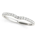 14k White Gold Curved Pave Setting Diamond Wedding Ring (1/8 cttw) by Bids.com