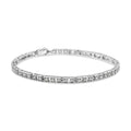 .925 Sterling Silver 1.0 Cttw Diamond Square Hybrid Link 7" Tennis Bracelet (I-J Color, I2-I3 Clarity) by Bids.com