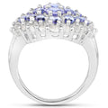 4.72 Carat Genuine Tanzanite and White Topaz .925 Sterling Silver Ring by Bids.com