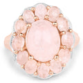 14K Rose Gold Plated 6.76 Carat Genuine Morganite .925 Sterling Silver Ring by Bids.com