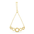 10K Yellow Gold over .925 Sterling Silver Diamond Accented Graduated Infinity Open Circle 6â€-9â€ Adjustable Bolo Bracelet by Bids.com