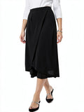 Alfani Faux-Wrap Skirt - Deep Black, Size 6 by Vanessa Jane