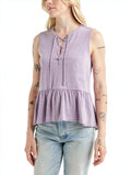 Lucky Brand Lace-Up Peplum-Hem Top, Size XXL by Vanessa Jane