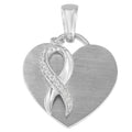 .925 Sterling Silver 1/10 cttw Diamond Heart Pendant Necklace (H-I, I1-I2) by Bids.com