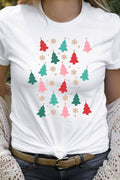 Christmas Tree Snowflake Sprinkles Graphic Tee - White by Boutique 23