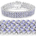14.70 Carat Genuine Tanzanite .925 Sterling Silver Bracelet by Bids.com