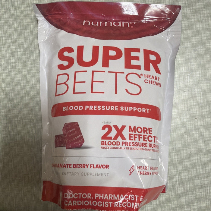 Superbeets Heart Chews, Nitric Oxide & Blood Pressure Support, 60 Count by Price Is Right Miami