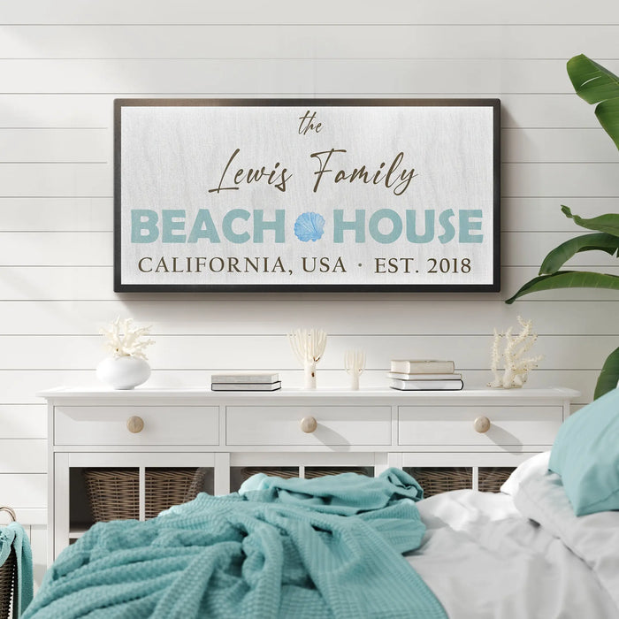 Beach House Sign by Tailored Canvases