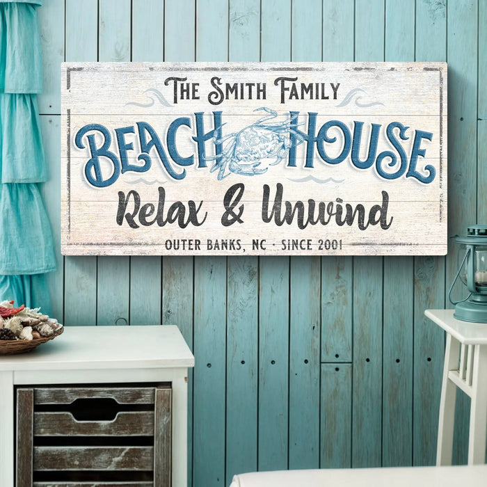 Beach House Sign IV by Tailored Canvases