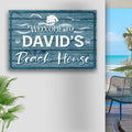 Beach House Welcome Sign by Tailored Canvases