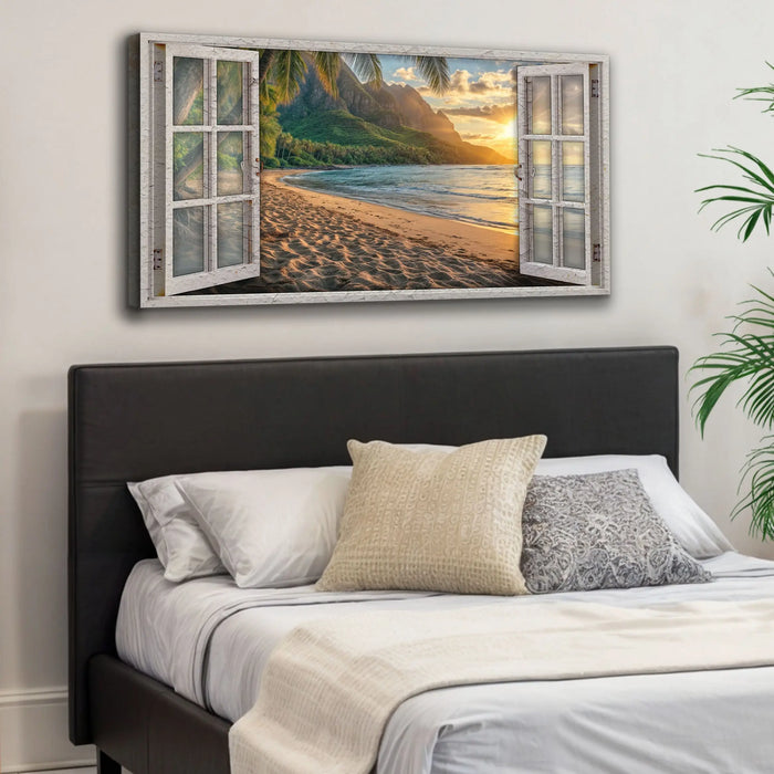 Beachfront Dreams Window Scenery Wall Art by Tailored Canvases