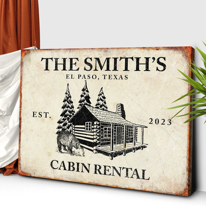 Bear Cabin Sign II by Tailored Canvases