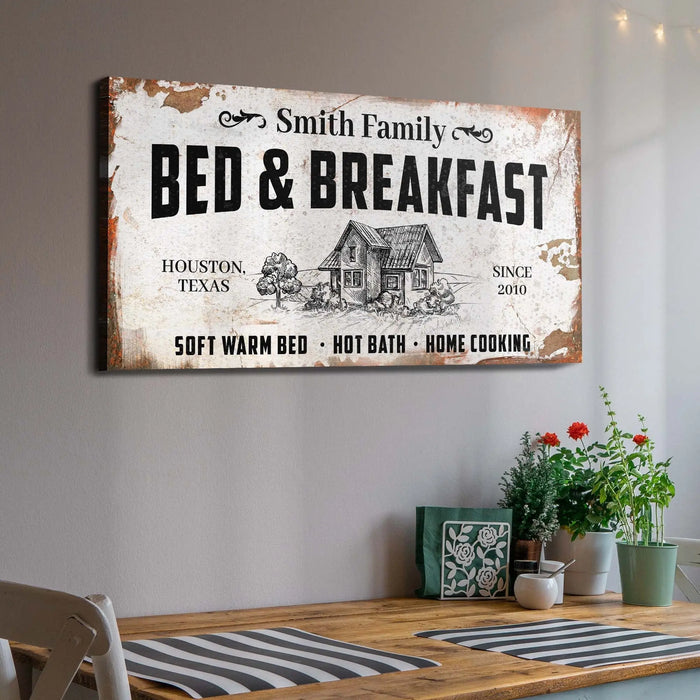 Bed and Breakfast Sign by Tailored Canvases