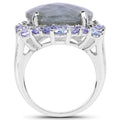 13.99 Carat Genuine Labradorite and Tanzanite .925 Sterling Silver Ring by Bids.com