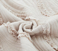 DaDa Bedding Soft Charming French Country Ruffles Quilted Cotton Bedspread Set - Ivory Cream Tan (JHW873) by DaDalogy Bedding Collection