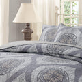 DaDa Bedding Rustic Grey Mosaic Distressed Medallion Reversible Quilted Bedspread Set (SD16299) by DaDalogy Bedding Collection