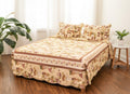 DaDa Bedding Vintage Cottage Rose Garden Floral Ivory Yellow Cotton Scalloped Quilted Bedspread Set (DXJ103478) by DaDalogy Bedding Collection