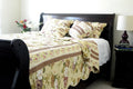 DaDa Bedding Vintage Cottage Rose Garden Floral Ivory Yellow Cotton Scalloped Quilted Bedspread Set (DXJ103478) by DaDalogy Bedding Collection