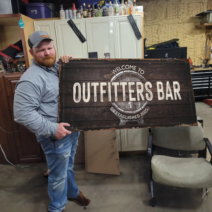 Beer Barrel Bar Sign by Tailored Canvases