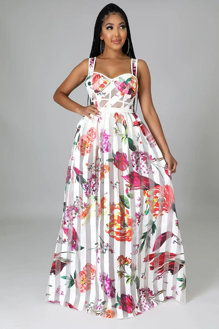 Bella Mesh Sleeveless Maxi Dress by Fasheabe