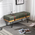 Bench for Bedroom Entryway Linen Ottoman Fabric Upholstered with Soft Cushion and Solid Wood Frame by DailySale