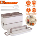 Bento Lunch Box 3 Stackable Food Container with Chopsticks and Spoon by DailySale