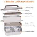 Bento Lunch Box 3 Stackable Food Container with Chopsticks and Spoon by DailySale