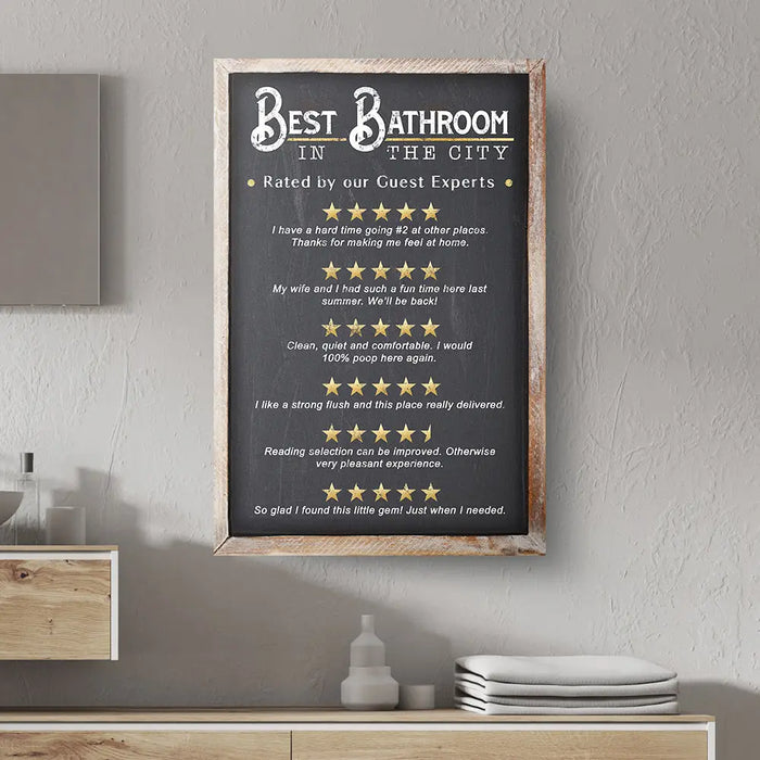 Best Bathroom In The City Sign II by Tailored Canvases