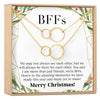 Besties Christmas Double Circles Necklace Set