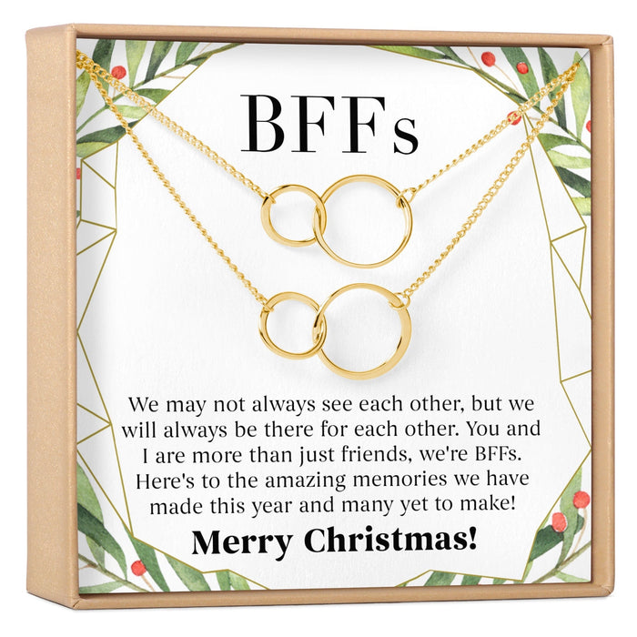 Besties Christmas Double Circles Necklace Set by Dear Ava