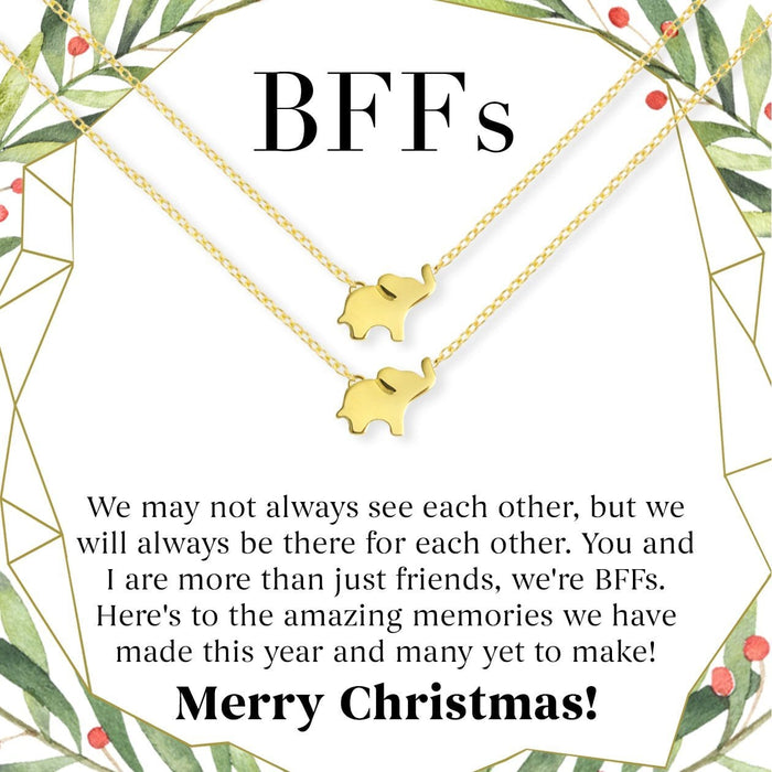 Besties Christmas Elephant Necklace Set by Dear Ava