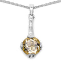 11.40 Carat Genuine Citrine .925 Sterling Silver Ring, Pendant and Earrings Set by Bids.com