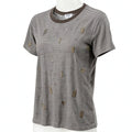 Carbon Copy Womens Striped Arrow-Embroidered Embellished T-Shirt, Size Medium by Vanessa Jane