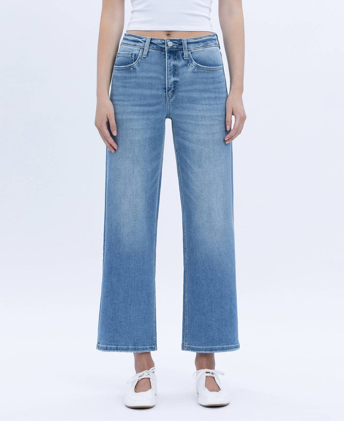 Willa Tummy Control High Rise Crop Wide Jean by Boutique 23