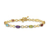 Genuine Rainbow Diamond 10K Gold Infinity Bracelet